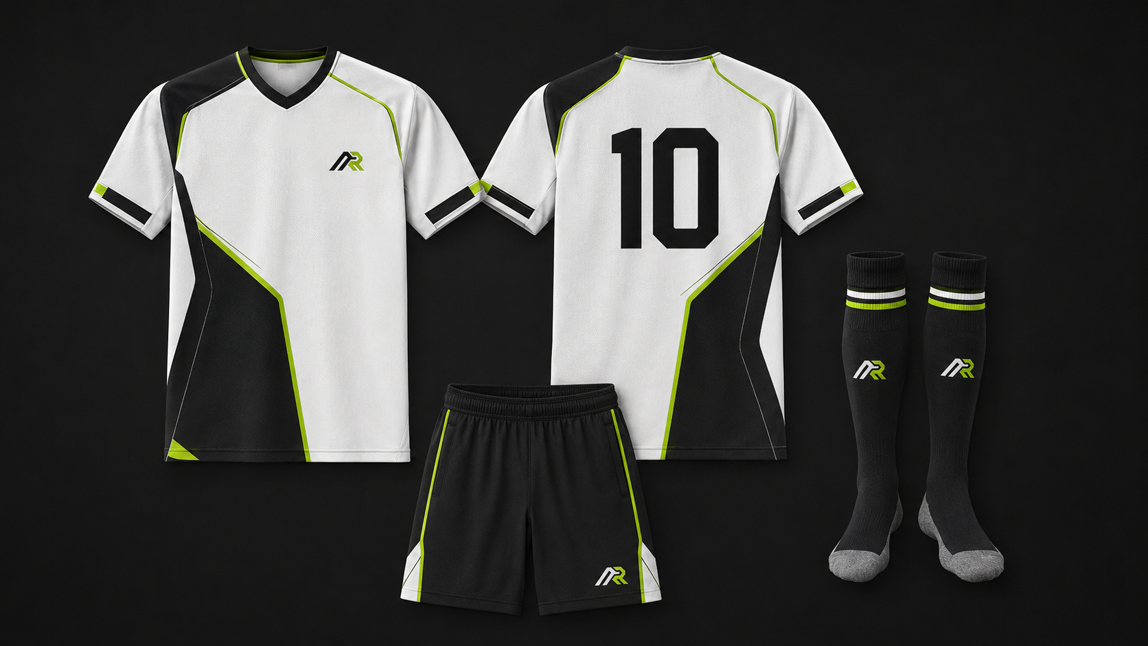 Custom Athletic Rush football kit front and back